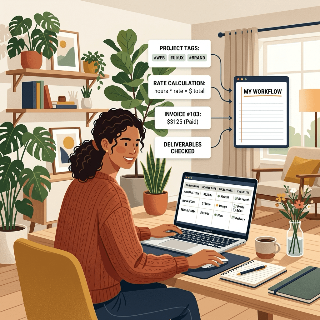 How Freelancers & Consultants Track Projects, Rates, and Deliverables in One Pad