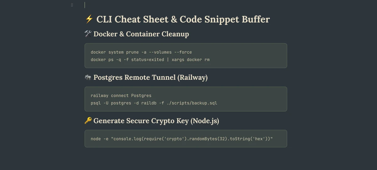 Benchpad Code Snippets with Syntax Highlighting